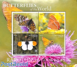 Rarotonga, butterflies 4v m/s