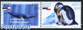 Whale, Penguin 2v [:], joint issue Chile