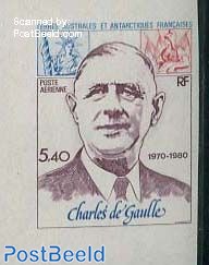 Charles de Gaulle 1v, imperforated