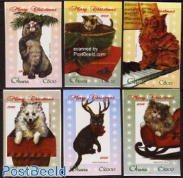 Christmas, cats & dogs 6v imperforated