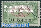 Debrecen, 10Kr on 80f, Stamp out of set