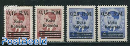 Kotor, Overprints on Jugoslavian stamps 4v
