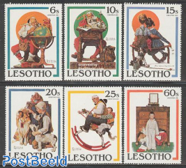 Christmas, Norman Rockwell paintings 6v
