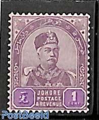 Johore, 1c, Stamp out of set