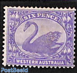6p, WM A-crown-W, Stamp out of set