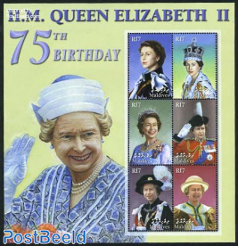 Elizabeth II 75th birthday 6v m/s
