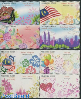 Greeting stamps 8v (2x [+])