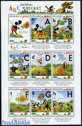 Disney, alphabet 9v m/s (A-H)