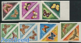 Postage due, butterflies 14v (7x[:]), Imperforated