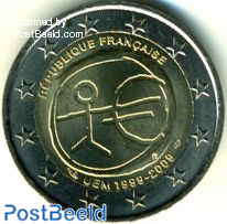 2 Euro, France, 10 Years Euro