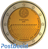 2 Euro, portugal, 60 Years Human Rights