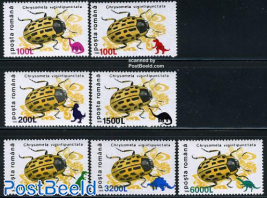 Definitives, Insects, preh animals overprints 7v