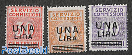 Servizio Commissioni, overprints 3v