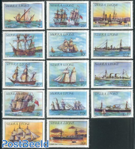 Ships 14v (no year on stamps)