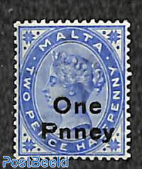 Overprint One Pnney (in stead of Penny) 1v