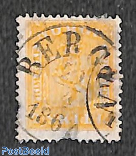 2sk, used BERGEN, damaged stamp, 2 missing perfs