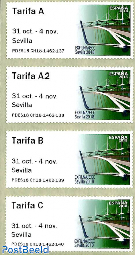 Automat stamps Exfilna Sevilla 4v