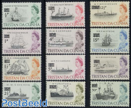 Definitives, ships, overprinted 12v
