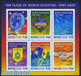 Mustique, scouting centenary 6v m/s
