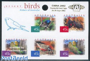 Desert birds s/s China 2002 overprint