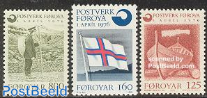 Faroer postal independence 3v