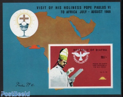Pope visit in Africa imperforated s/s