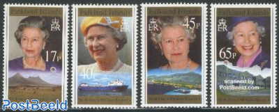Queen Elizabeth 70th birthday 4v