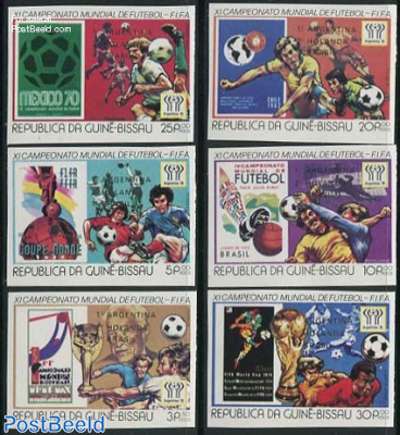 World Cup Football winners 6v imperforated silver text