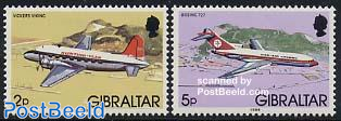 Definitives 2v, aeroplanes with year 1986