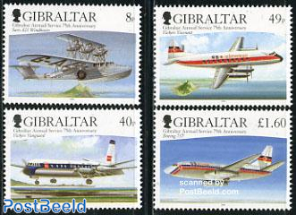 75 Years Gibraltar Airmail Service 4v