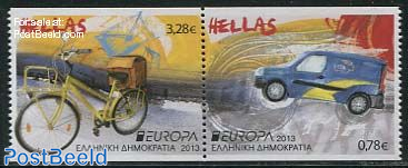 Europa, Postal Transport 2v [:] from booklet