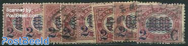 Overprints on newspaper stamps 8v
