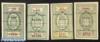 Overprints on Revenue stamps 4 pairs
