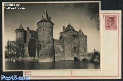 Postcard 5c on 7.5c, Castles No. 19, Muiderslot
