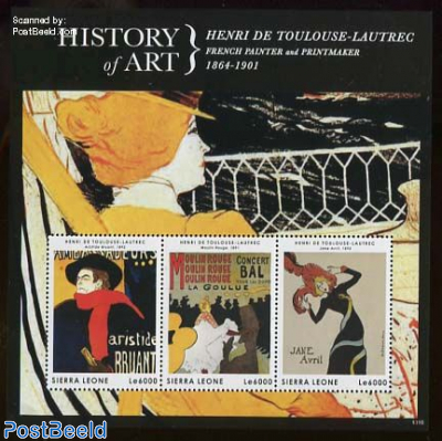 History of art, Henri de Toulouse-Lautrec 3v m/s