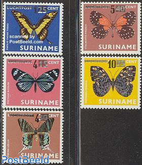 Butterflies, overprints 5v