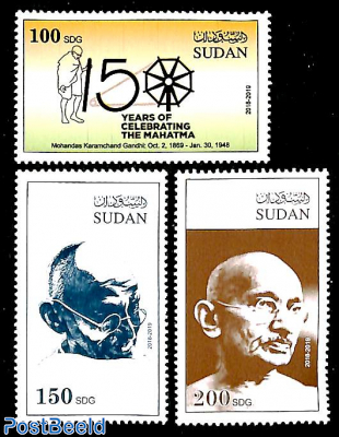 M. Gandhi 150th birth anniversary 3v