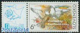 Wishing stamp, pigeon 1v+tab