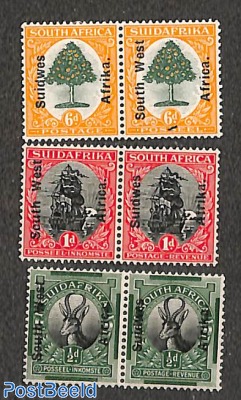Definitives, 3 pairs (with diff. language on original)