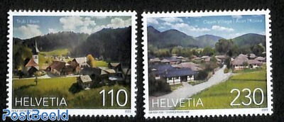 Villages, joint issue South Korea 2v